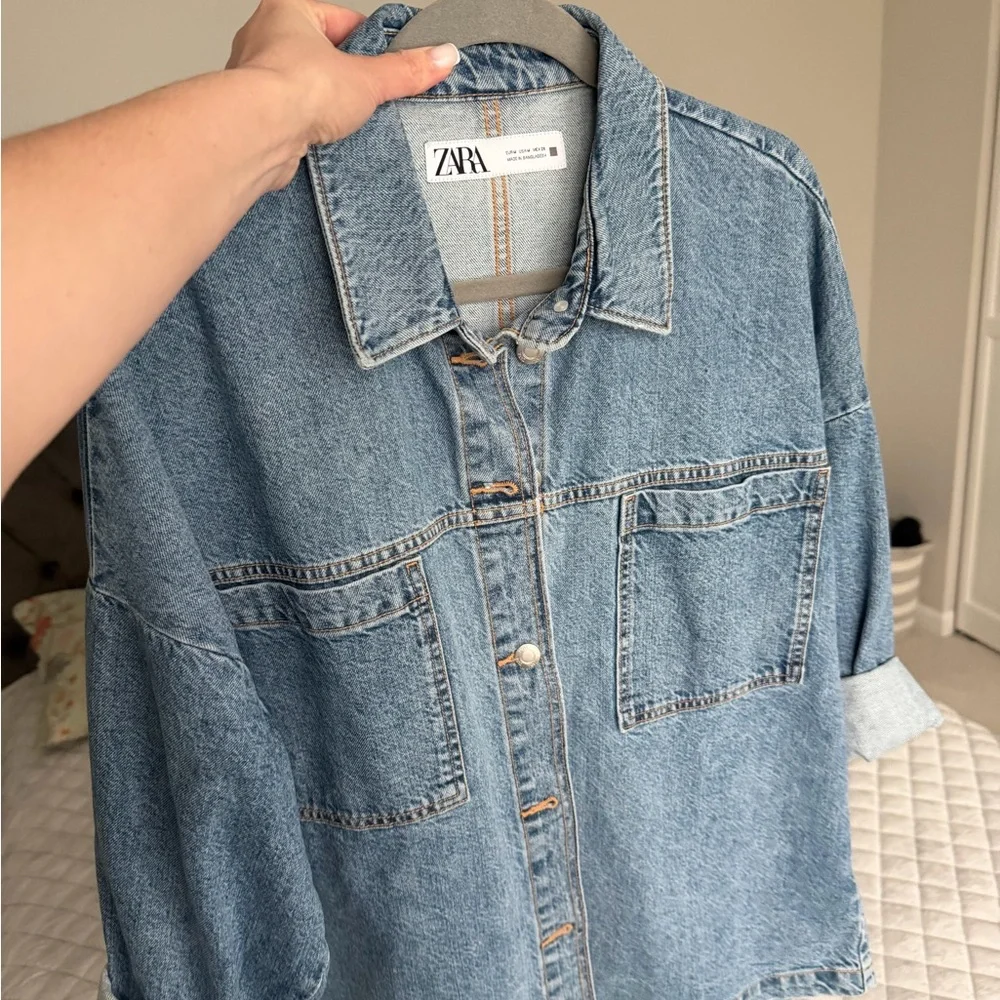 Zara Light Blue Denim Jacket - Picture 2 of 4